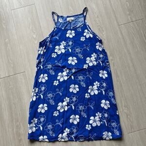 28 Palms Summer Dress Medium Blue Floral Hibiscus Beach